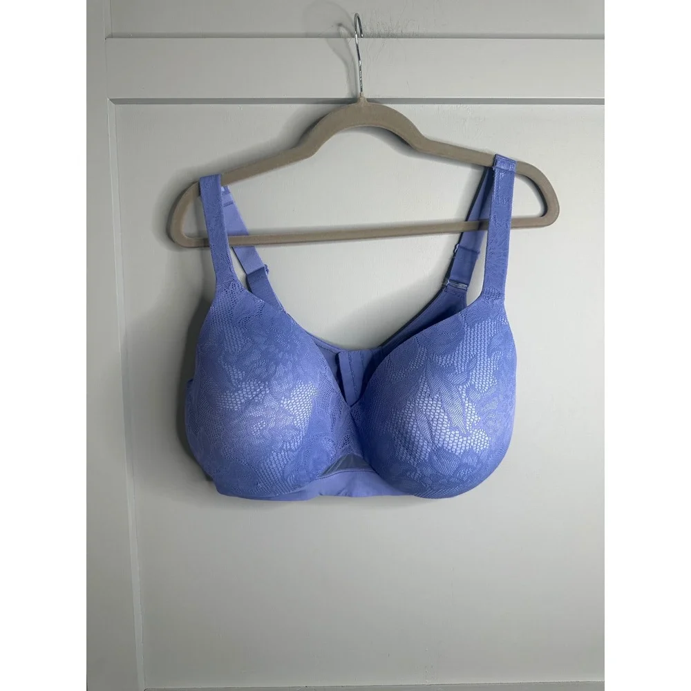 Cacique Lightly‎ Lined Full Coverage Bra Lilac Lace Comfort Support 40DDD